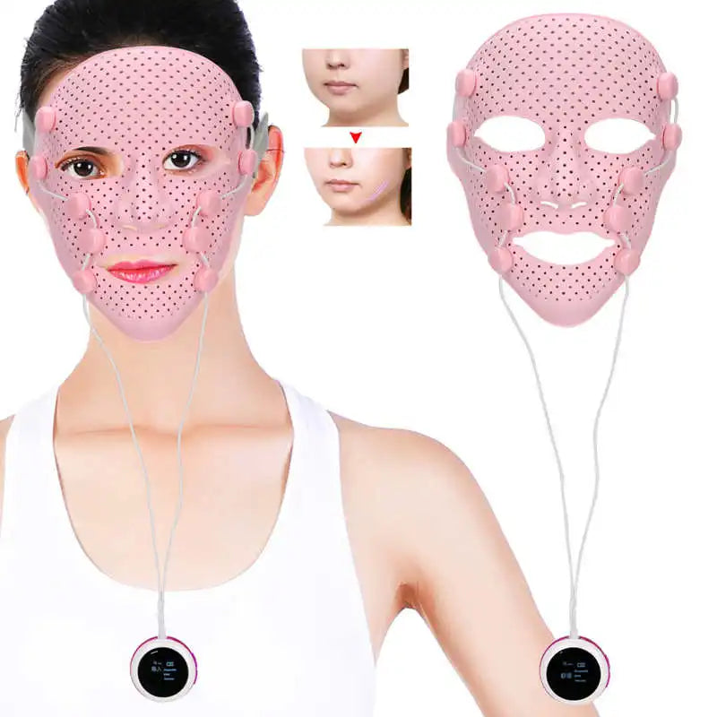 3D Silicone Facial Mask Electric EMS V Shaped Face Massager Magnet Massage Face Lifting Slimming Face SPA Beauty Skin Care Tool