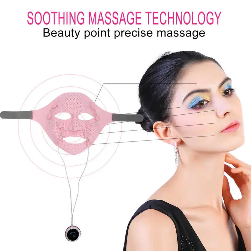 3D Silicone Facial Mask Electric EMS V Shaped Face Massager Magnet Massage Face Lifting Slimming Face SPA Beauty Skin Care Tool