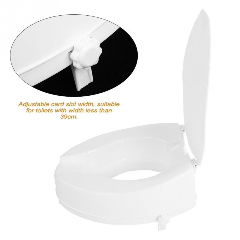 10cm Portable Raised Toilet Seat Elevated Toilet Seat Riser Removable Comfortable support Assists Disabled Elderly