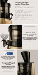 Hurom Slow Juicer HU19SGM Multifuncional Fruit and Vegetable Slow Juicer (Dourado e Vermelho)