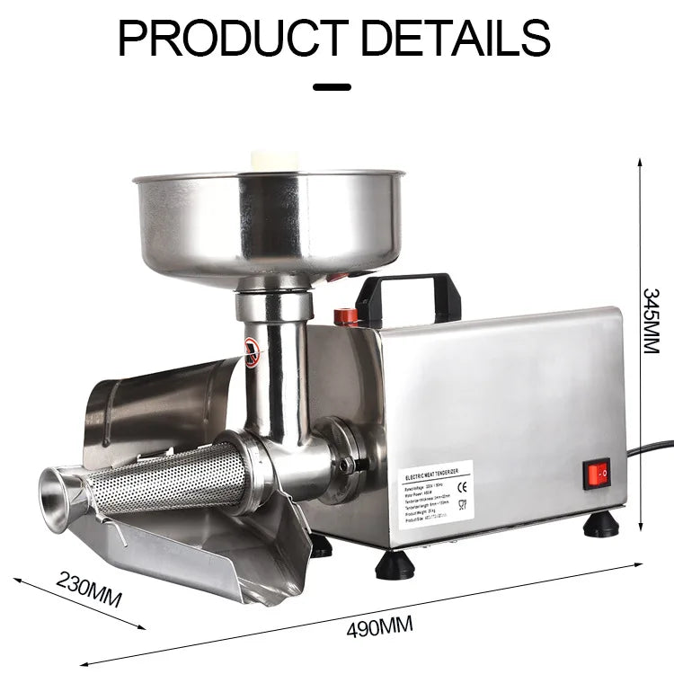 450W sylt elektrisk fruktsylt presssil maskin kommersiell matsil såsmaskin rostfritt stål tomatfräsverktyg