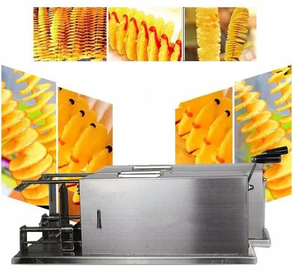 45cm length Automatic stretch Tornado potato machine potato spiral cutting machine Hand shake potato chips cutter slicer machine
