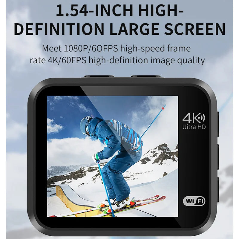 Caméra d'action Wifi 4K 30fps Ultra HD, Mini caméra étanche avec télécommande, casque de moto, caméscope de Sport pour voiture et vélo