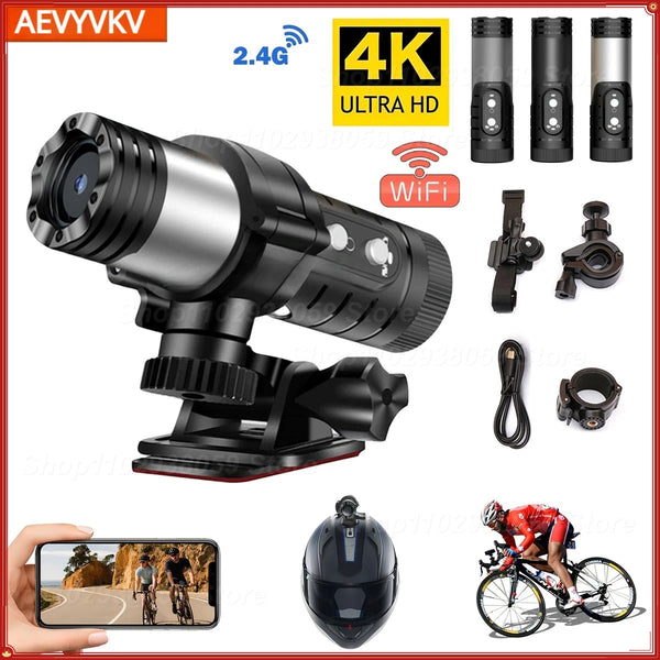 4K WIFI Action Camcorder Motorrad Fahrrad Helm Kamera Im Freien Wasserdichte Sport Cam Action Cam Auto DVR Video Recorder Dash cam