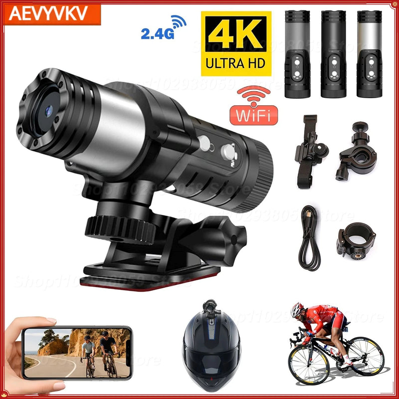 Motorhelm Camera, Fiets Video Camera 1080p Sport Actie Camera 120° Groothoek Camcorder Waterdicht met Beugel, WIFI Sport Camcorder (Zilver Motorhelm Camera, Fiets Video Camera 1080p Sport Actie Camera 120° Groothoek Camcorder Waterdicht met Beugel, WIFI Sport Camcorder (Zilver