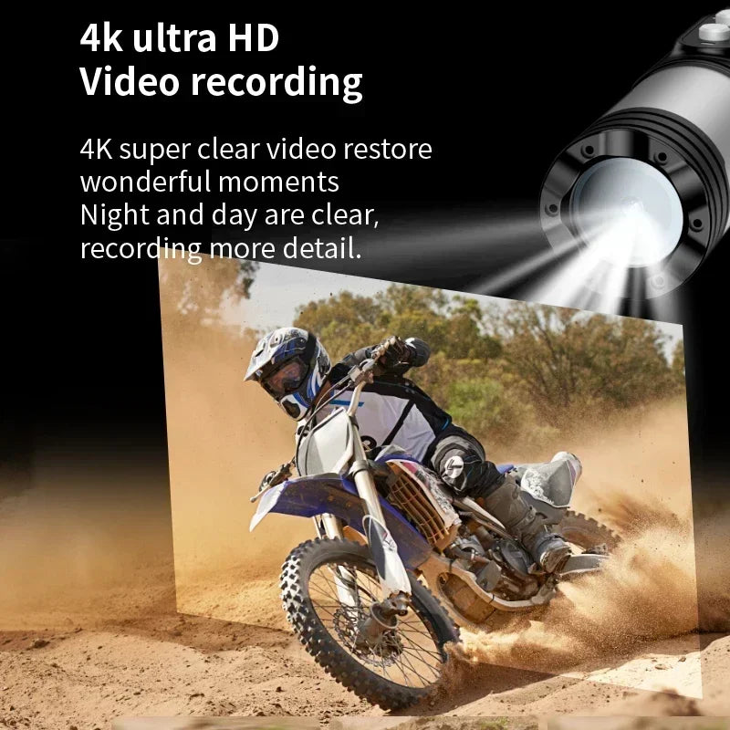 4K WIFI Action Videokamera Motorcykel Cykel Hjälm Kamera Utomhus Vattentät Sport Cam Action Cam Bil DVR Video Recorder Dash Cam