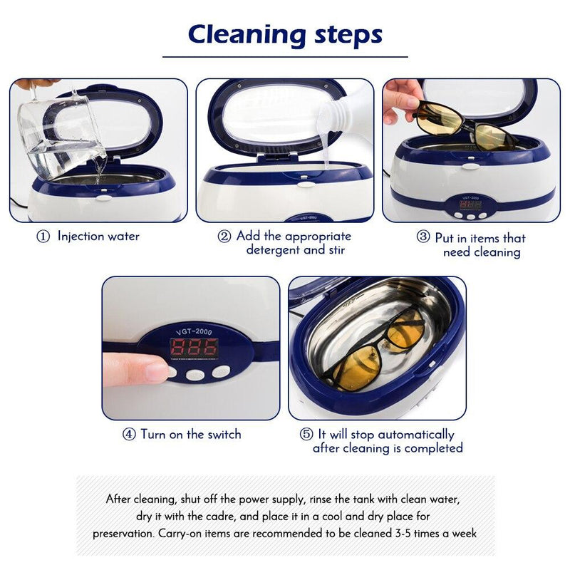 Ультразвуковий стерилізатор для манікюрних інструментів Професійні інструменти для манікюру для нігтів Обладнання для миття ювелірних виробів Окуляри для годинників