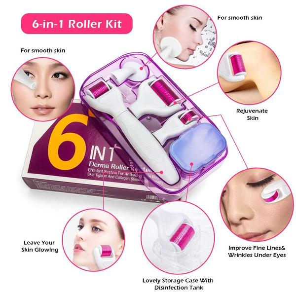 Microneedle Derma Roller Kit для обличчя 300/720/1200 Titanium Derma Roller Мікроголковий ролик для обличчя Ролик для мікродермабразію шкіри