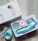 3 cabeças / conjunto de limpador facial elétrico multifuncional USB recarregável máquina escova de limpeza facial ferramentas de cuidados da pele facial azul