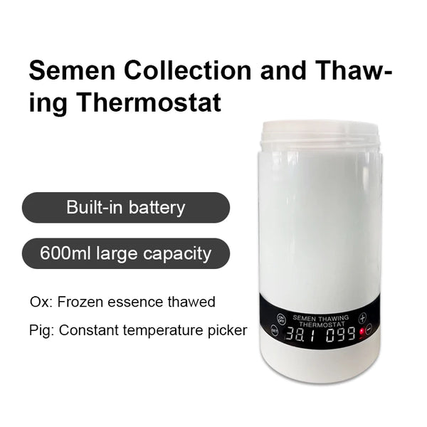 600ML Cawan Pencairan Sperma Beku Lembu Pengumpulan Sperma Bermanis Babi Babi Termos Cawan Sperma Veterinar BARU