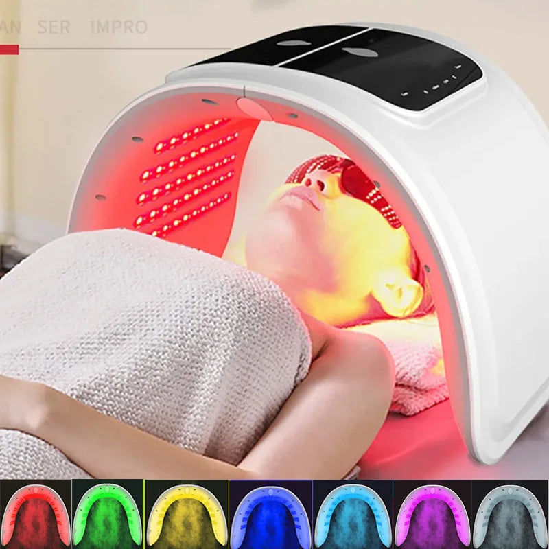 7 Color PDT LED Facial Mask Light Photodynamic Cold Nano Water Sprayer ...