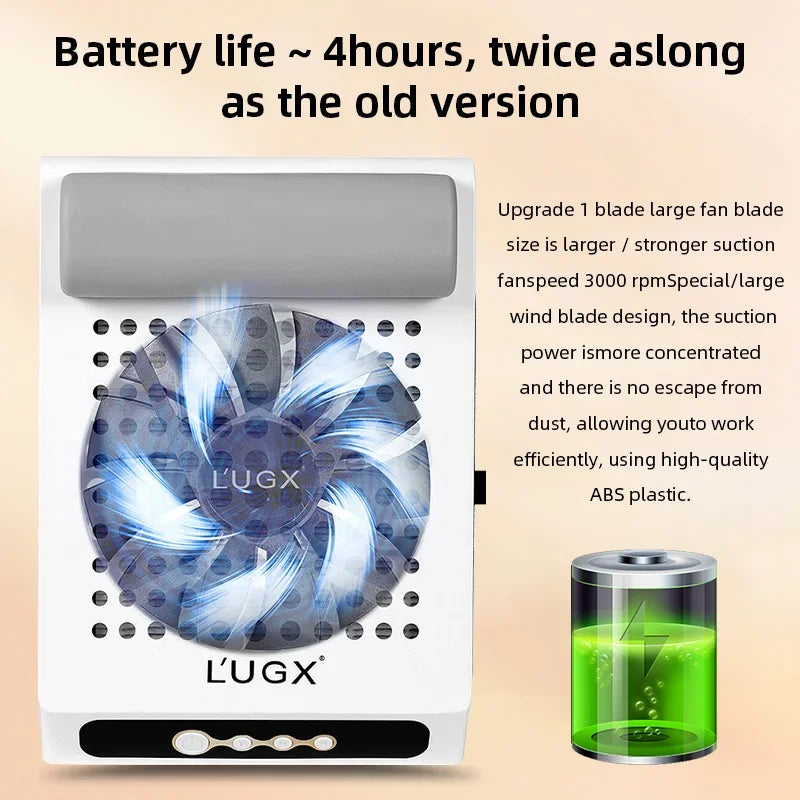 L'UGX 70W Nageldammsamlare Vakuumdammfläkt Uppladdningsbart återanvändbart filter med borste Professionell nagelutrustning Justerbar hastighet