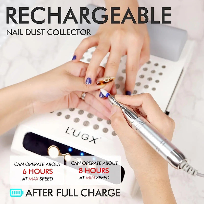 L'UGX 70W Nail Vacuum Cleaner High Power Dust Extractor For Manicure Powerful Nail Dust Collector Absorber For Gel Nails Polishing