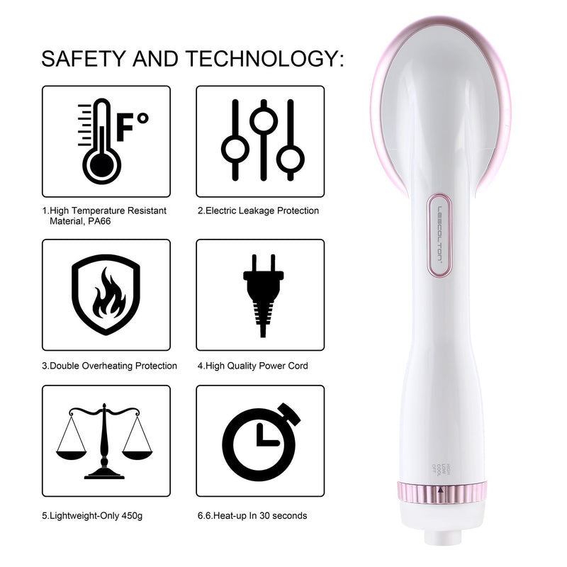 Lescolton LS-019 One Step Hair Dryer & Styler Hot Air Paddle Brush | Hair Dryer Straightener For All Hair Types | Eliminate Frizzing, Tangled Hair & Knots, Promote Healthy & Shiny Hair Locks