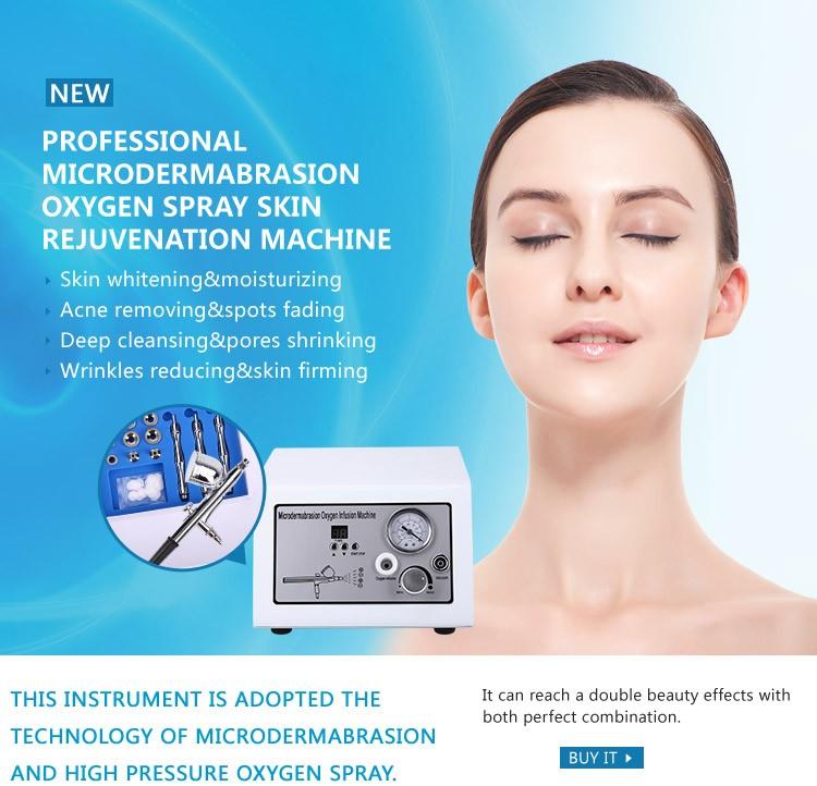 Draagbare Skin Water Oxygen Spray Moisturizing Jet Facial Care Machine met 9 Tips 3 Wands Diamond Dermabrasie Verwijder littekens Acne
