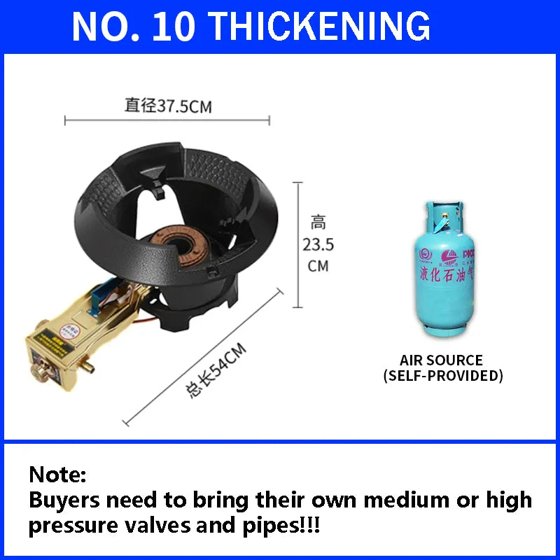 8#/10# commercial high-pressure gas stove single-hole high-pressure liquefied gas stove for hotel restaurants