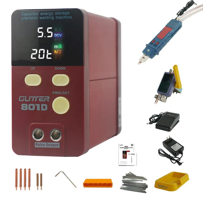 801D 스폿 용접기 가정용 DIY 휴대용 커패시터 에너지 저장 18650 배터리 스폿 용접기 휴대 전화 배터리 수리
