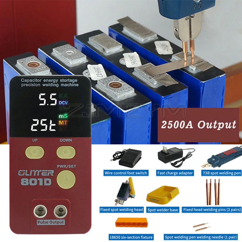 801D Spot Lasser Huishoudelijke DIY Handheld Condensator Energieopslag 18650 Batterij Puntlassen Machine Mobiele Telefoon Batterij Reparatie
