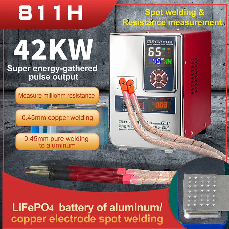 Batteria al litio-ferro 811H Saldatrice a punti per batteria da alluminio a rame Unità di grandi dimensioni Attrezzatura per saldatura da alluminio a nichel