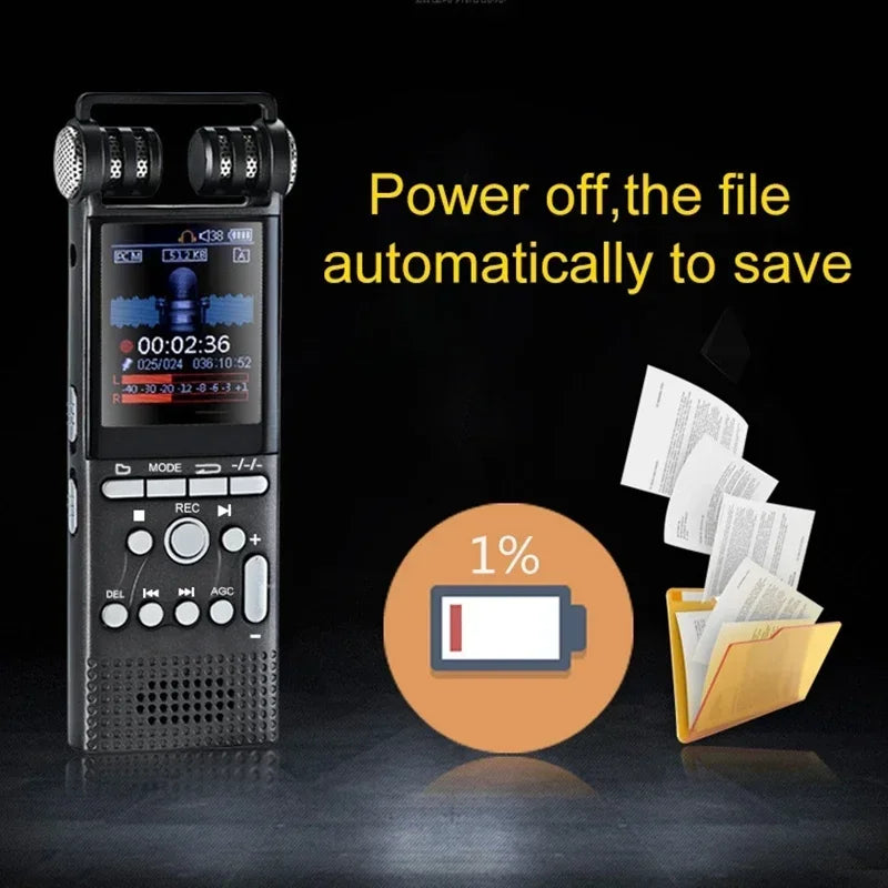 8GB/16GB/32GB Professional Voice Activated Digital Audio Recorder Usb Non-stop 100hr Recording Pcm 1536kbps External Microphone