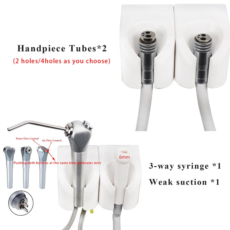 Unidade de turbina dentária portátil, trabalho com sucção fraca, equipamento dentário, unidade de ar, 2 tubos de peça de mão, seringa de 3 vias, clareamento dos dentes