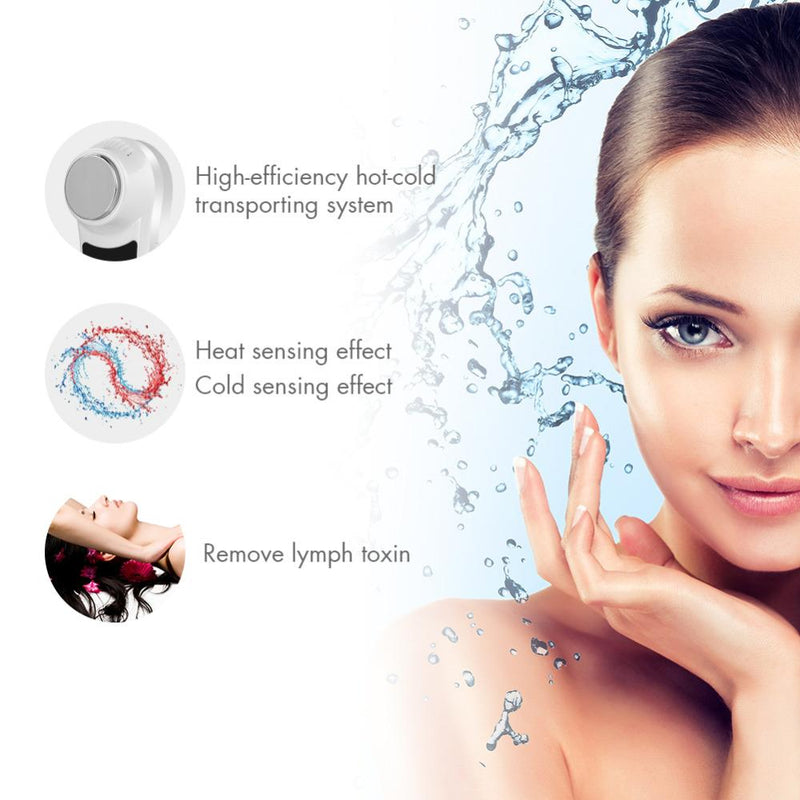Ultrasonic Hot Martelo Frio Face Levantando Massager Facial Skin Cuidados Rosto Levantamento de Remoção de Acne Beleza Beleza Máquina de Cuidados com Pele 6-45 graus Celsius