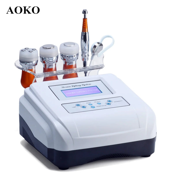 AOKO 5 in 1 EMS Elektroporation Anti-Aging RF Schönheit Maschine LED Schönheit Gerät Facelift Haut Kühlung Straffen Augen hautpflege Werkzeug