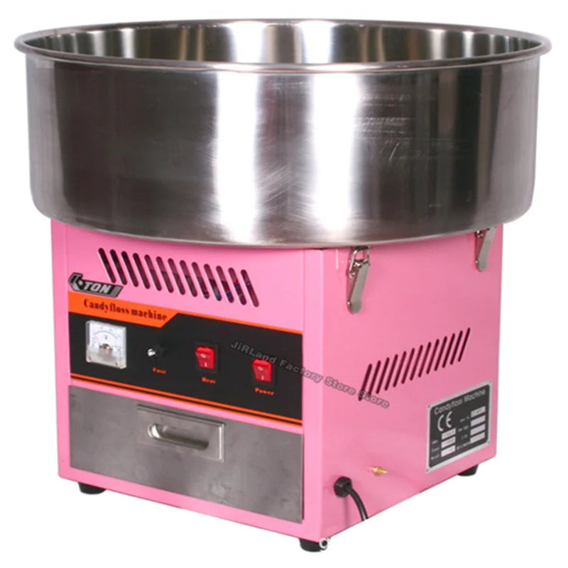 Máquina automática de aço inoxidável para algodão doce, plugue comercial, rádio, marshmallow, máquina elétrica de marshmallow