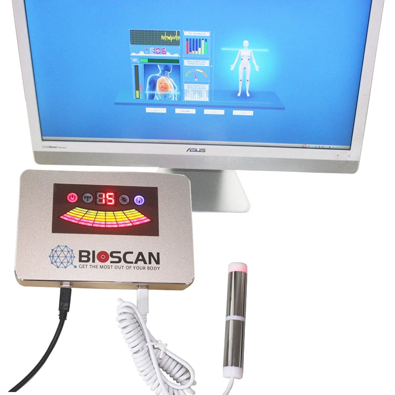 BIOSCAN جهاز تحليل الرنين المغناطيسي الكمي محلل الجسم الكمي مع مسبار الاختبار 52 تقريرًا لاختبار الصحة الفرعية