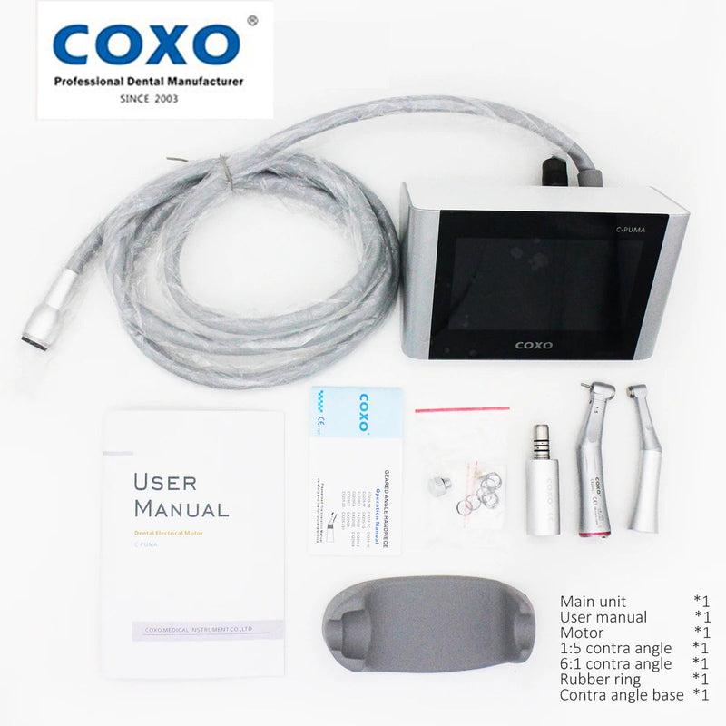 COXO SOCO C-PUMA Master Dental Electrical motor 2 In1 With Light Touch Screen Internal Water Channel Spray Handle 6:1 Brushless