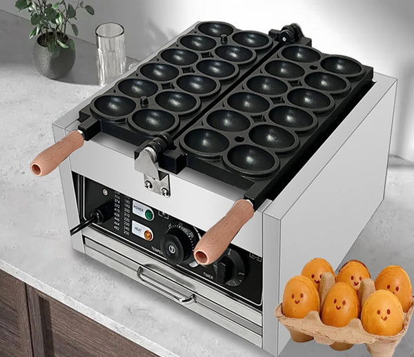 상업 12 PCS 귀여운 계란 퍼프 와플 철 제조기 전기 계란 퍼프 와플 기계 계란 와플 메이커 Eggettes