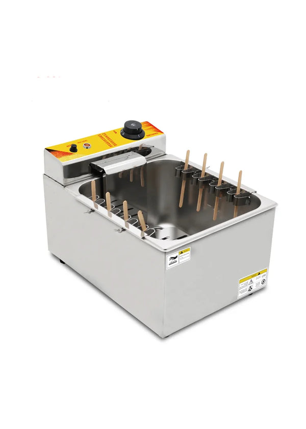 Friggitrice automatica per bastoncini di hot dog per formaggio 12L Friggitrice elettrica per mais calda profonda di grande capacità 110 V con acciaio inossidabile