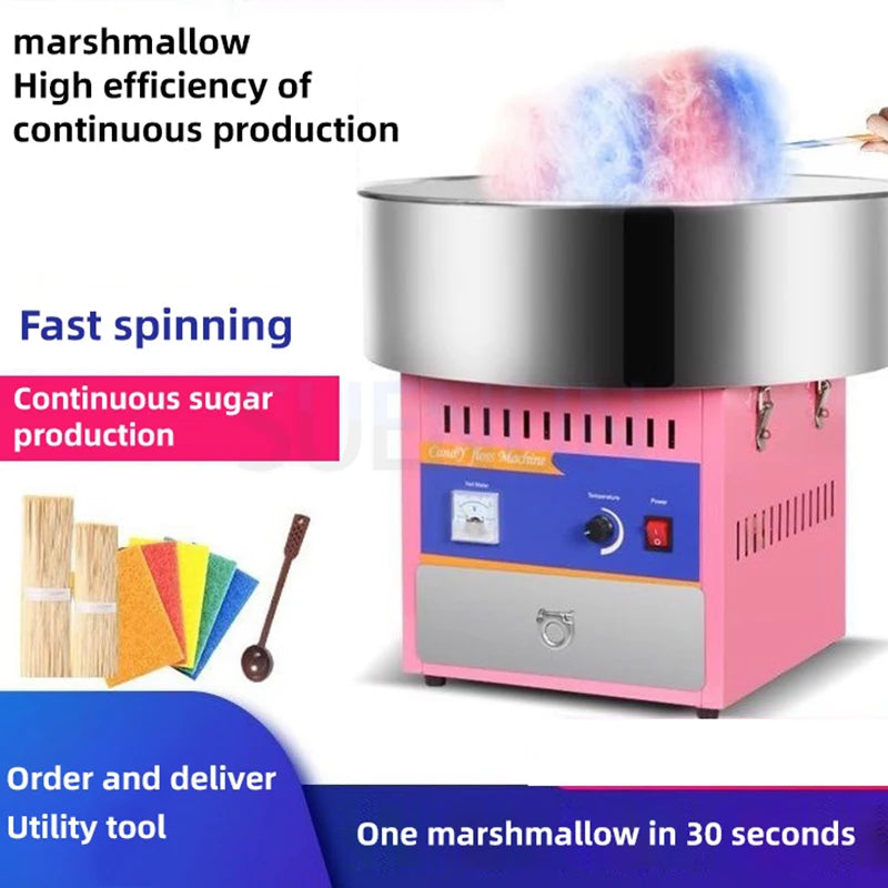 Mesin Permen Kapas Komersial Mesin Permen Mewah Marshmallow Hadiah Anak-anak Otomatis Penuh Mesin Permen Kapas DIY