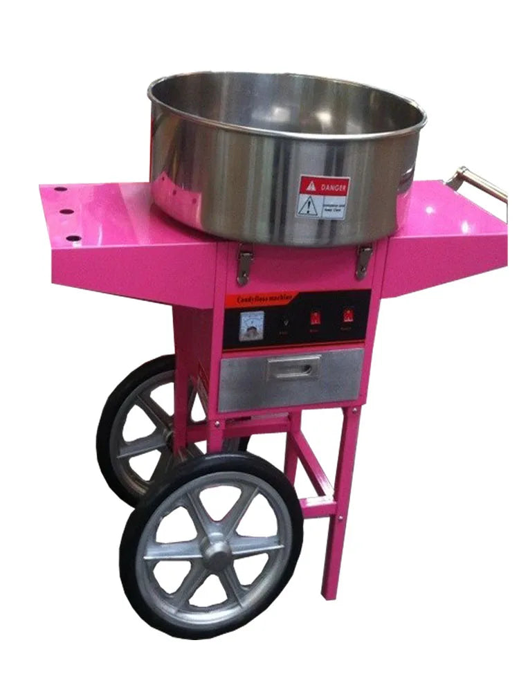 عربة آلة حلوى القطن ذات الجودة التجارية وآلة حلوى الخيط الكهربائية
