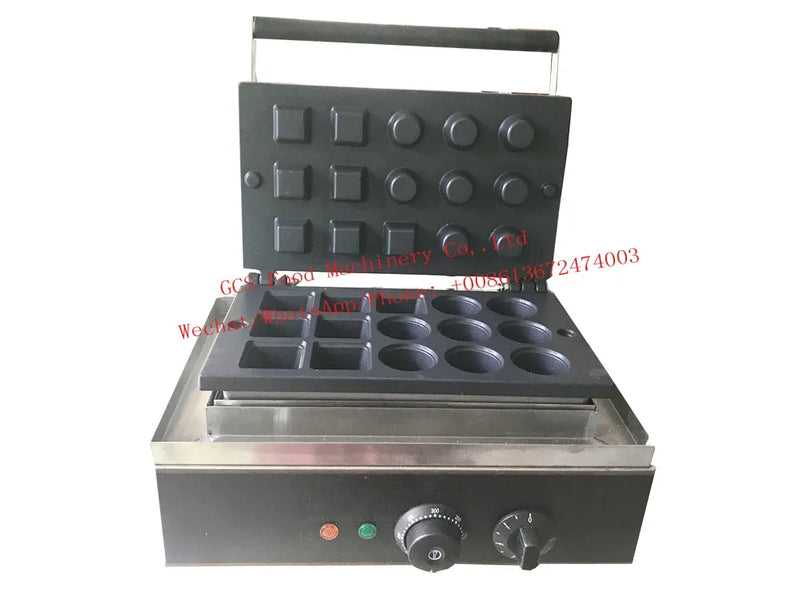 Comercial antiaderente 110v 220v elétrico 15 pçs mini pastelaria redonda tartlet torta casca máquina fabricante de ferro