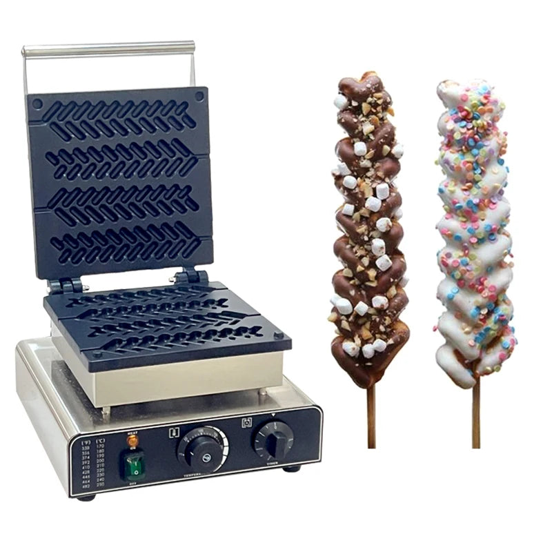Użu Kummerċjali 4 Pcs Lolly Waffle sticks magna hot dog waffle Maker elettriku lolly waffle maker