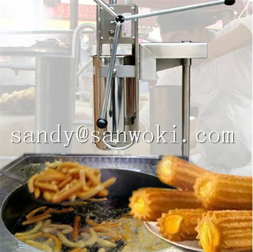 Máquina comercial de churros manual, fabricante de churros, palitos de massa frita, 5l, churrera espanhola, máquina de enchimento de churros