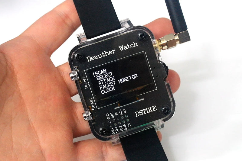 DSTIKE V3S Watch Deauther נטענת IoT Security Tester לבדיקת רשתות WiFi Deauther ESP8266