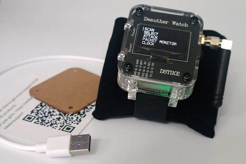 DSTIKE V3S Reloj Deauther Probador de Seguridad IoT Recargable para Probar Redes WiFi Deauther ESP8266