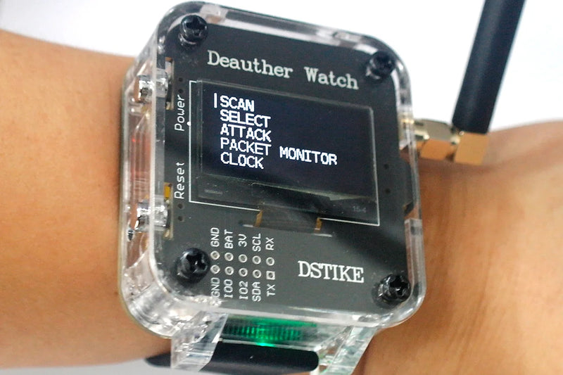 DSTIKE V3S Zegarek Deauther Akumulatorowy tester bezpieczeństwa IoT do testowania sieci Wi-Fi Deauther ESP8266