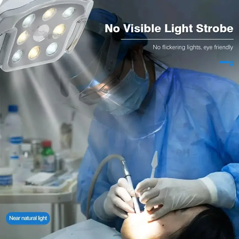 שיניים 12W 8 LED אוראלי מנורה רופא שיניים אור תפעול טמפרטורת צבע מתכוונן מתג חושי מנורה אוראלית ליחידת כיסא שיניים