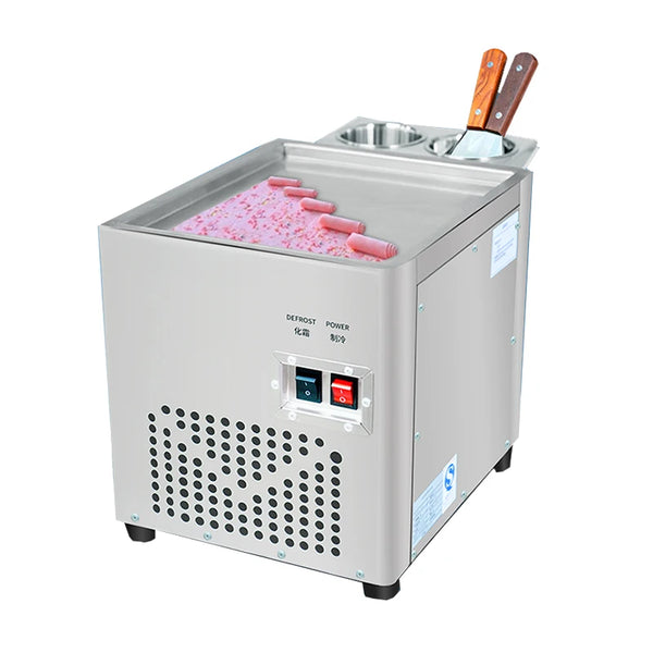 Máquina de hielo frito de escritorio para el hogar, máquina para hacer rollos de helado frito, máquina para freír yogur y batidos de frutas