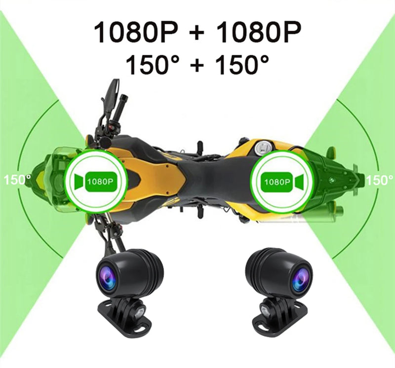Dual 1080P Motorrad DVR Ganzkörper Wasserdichte Moto Kamera WiFi GPS Dash Cam Vorne Hinten Fahren Video Recorder Black box