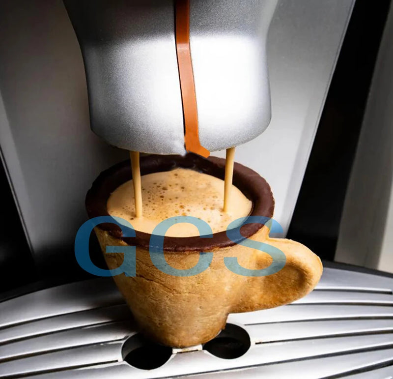 Máquina eléctrica para hacer gofres con taza de café comestible, 110/220V, taza para gofres antiadherente, máquina para hacer gofres con taza de agua