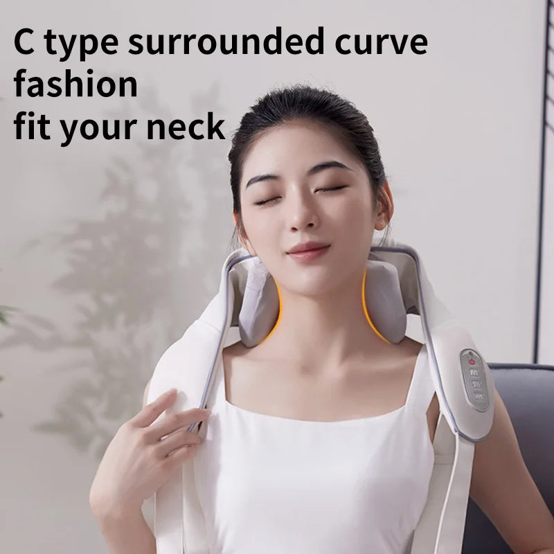 Massagem elétrica xale pescoço ombro anti-stress relaxamento clipe cervical aliviar sem fio pescoço massageador para alívio da dor cuidados