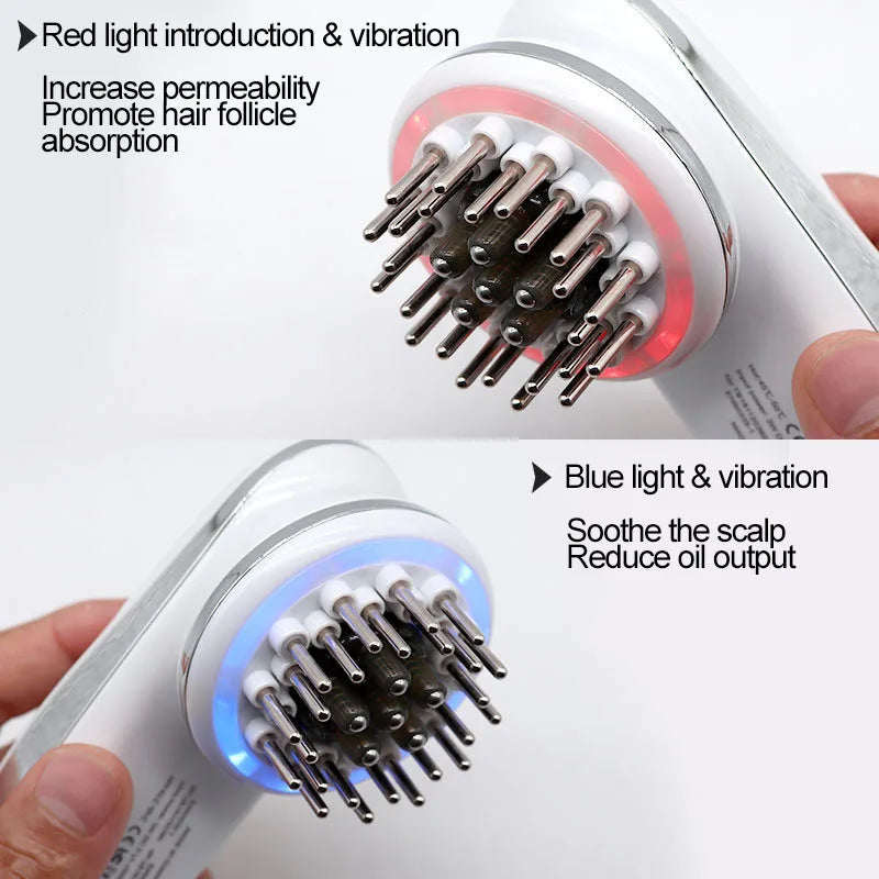 Electric Wireless Red Light Growth Micro current Anti Hair Loss Hair Growth Care Vibration Head Massage Comb Scalp Massager