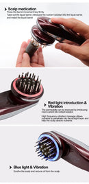 Elétrica sem fio luz vermelha crescimento micro corrente anti perda de cabelo cuidados com o crescimento do cabelo vibração cabeça massagem pente massageador do couro cabeludo