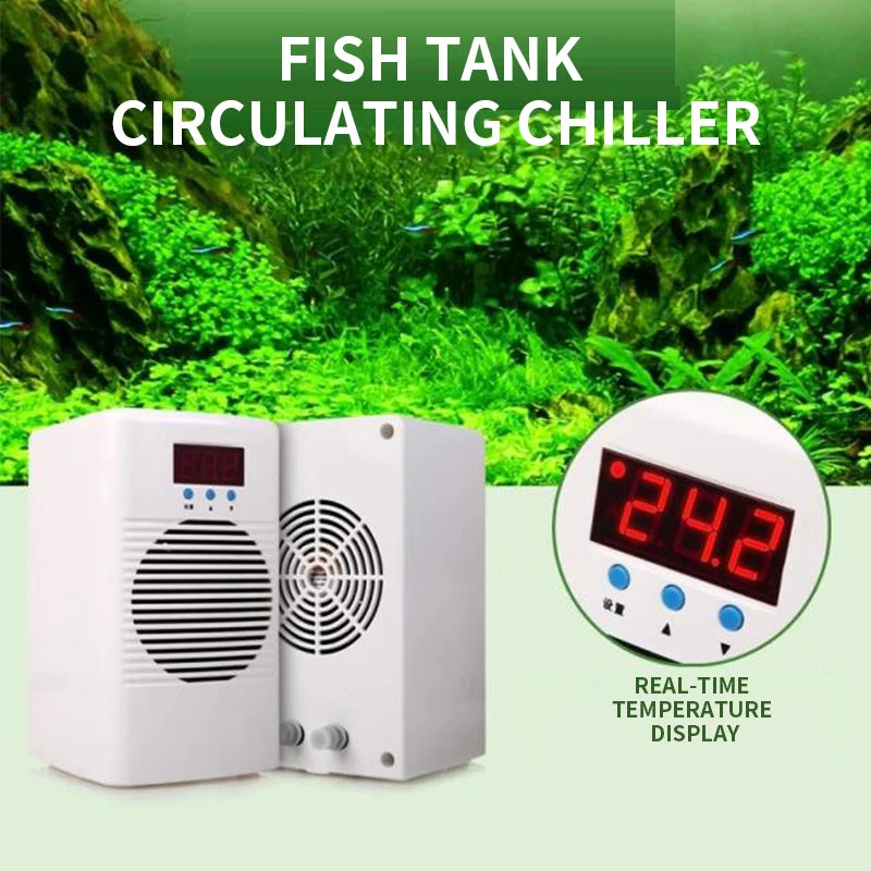 Elektronischer Wasserkühler, Mini-Aquarium, Kühlschrank, Aquarium, Kühlung und Heizung, stumme Eiswassermaschine