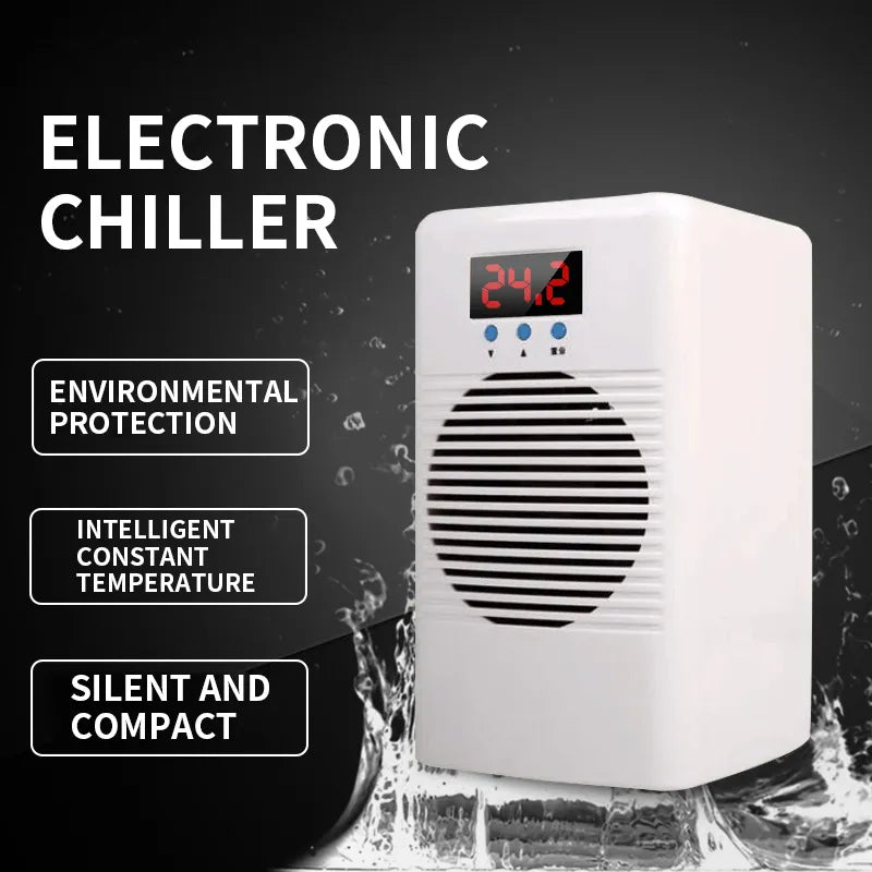 Elektronischer Wasserkühler, Mini-Aquarium, Kühlschrank, Aquarium, Kühlung und Heizung, stumme Eiswassermaschine
