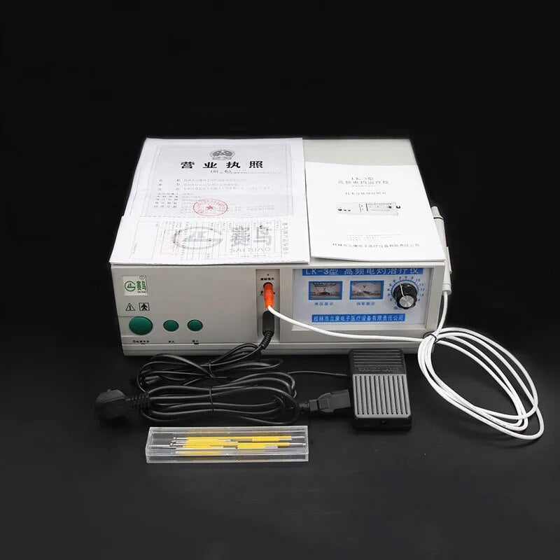 Antarmuka Bahasa Inggris 220V/110V LK-3 Peralatan Terapi Elektrokauter Frekuensi Tinggi Bedah Kosmetik Pisau Listrik Hemostat